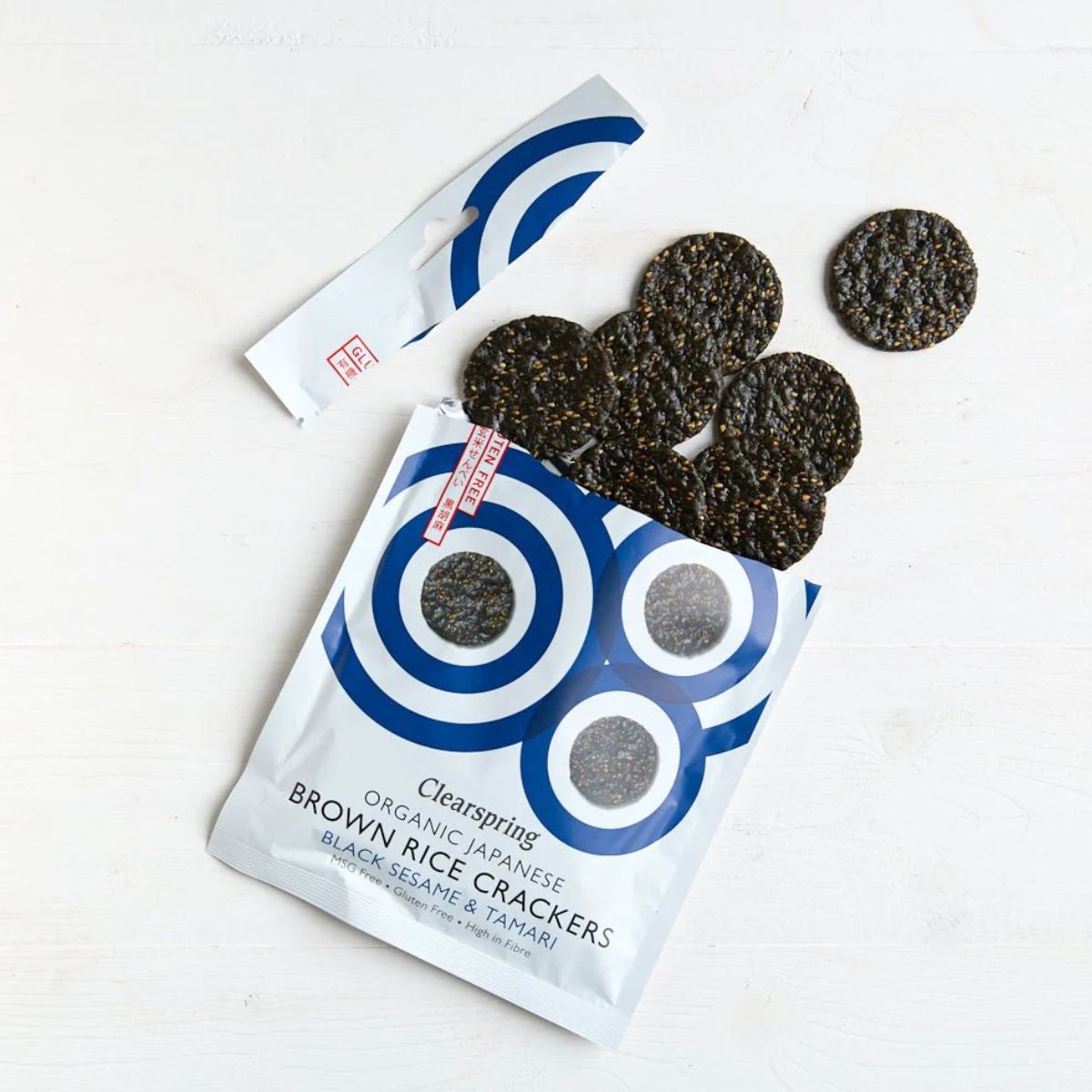 Crackers au riz complet et au sésame noir bio Clearspring 40 g