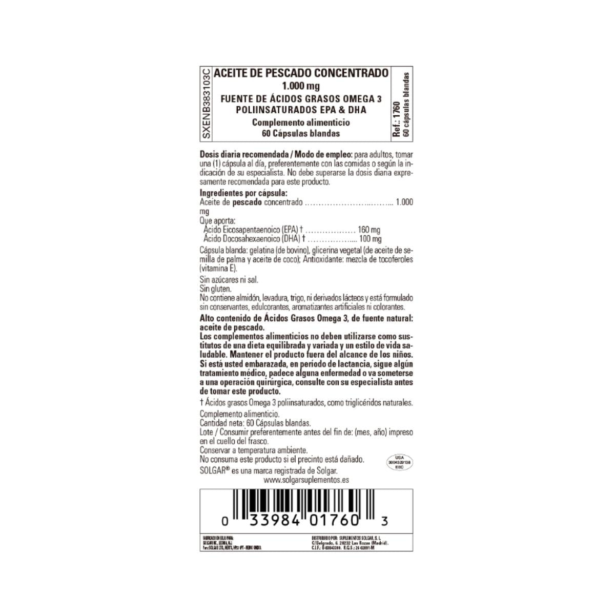 Geconcentreerde visolie Solgar 60 capsules