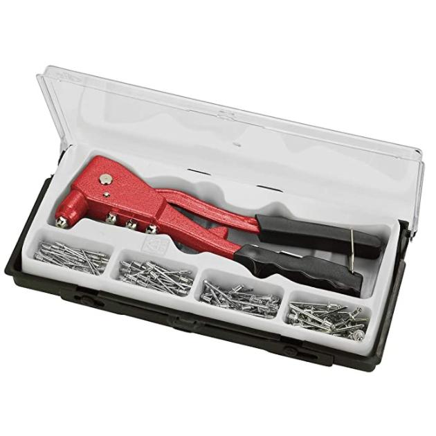 Juego de remachadoras con 100 remaches, KX