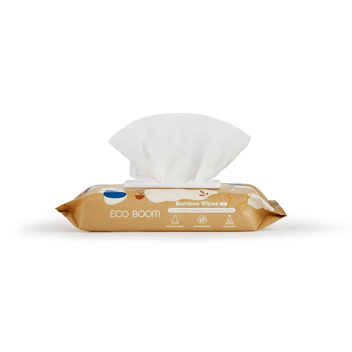 Ecoboom biodegradable bamboo wipes, 60 units