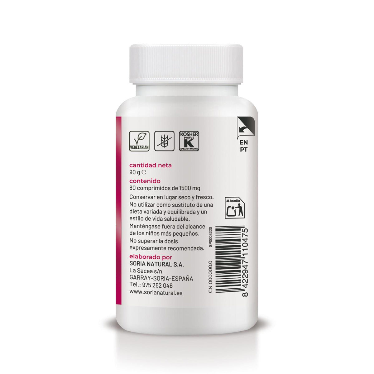 Vitamin D3+MG Sustained Release, Soria Natural, 60 tablets