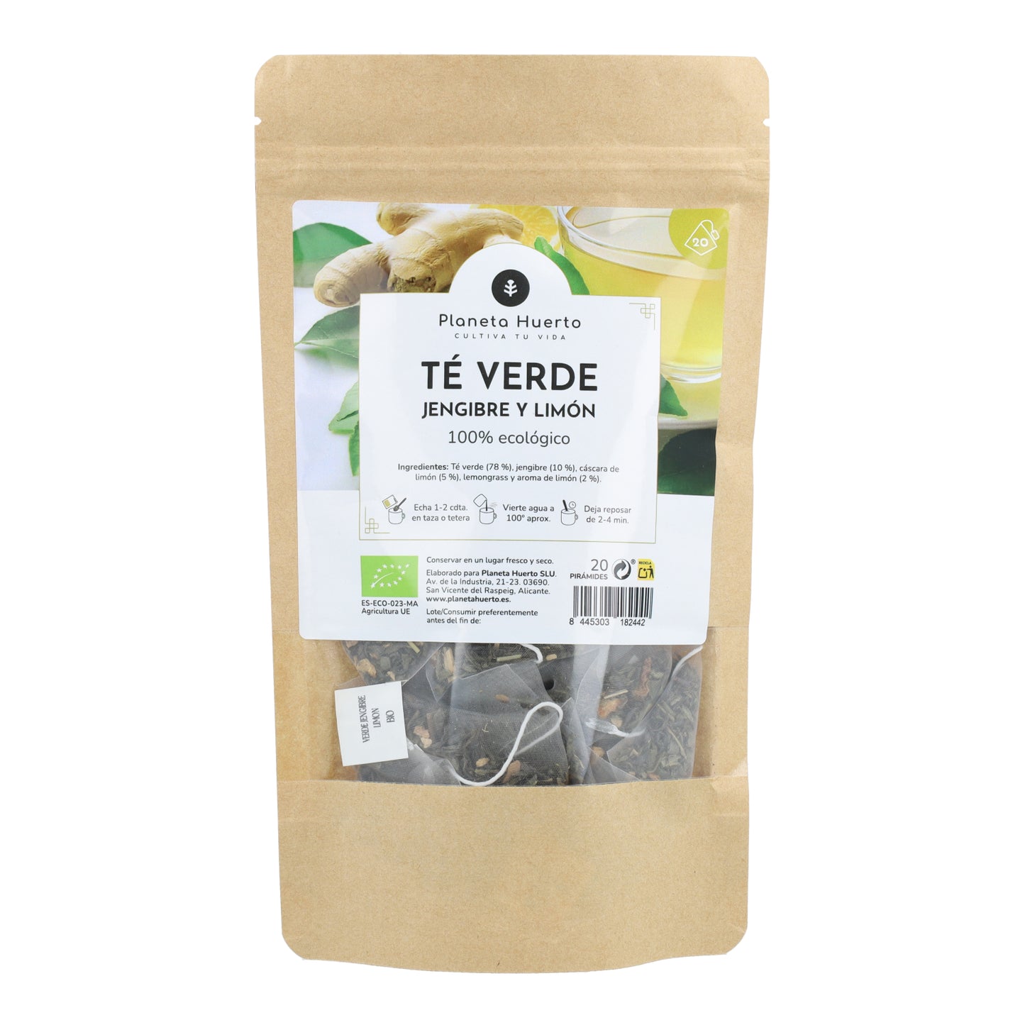 Grönt te Ingefära och citron ECO Planet Garden 20 pyramider