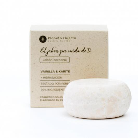 Feste Körperseife mit Vanille und Sheabutter Planeta Huerto 85 gr