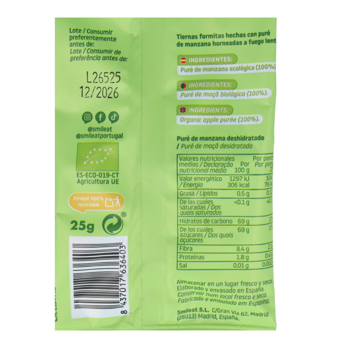 Biologische appelsnack 25 g, Triboo