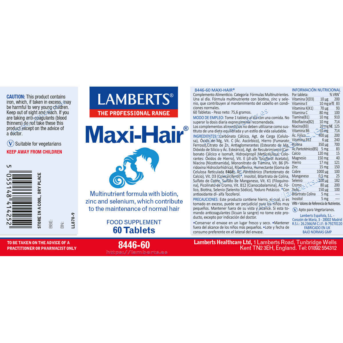 Pakket 2x Maxi-Hair Lamberts 60 tabletten