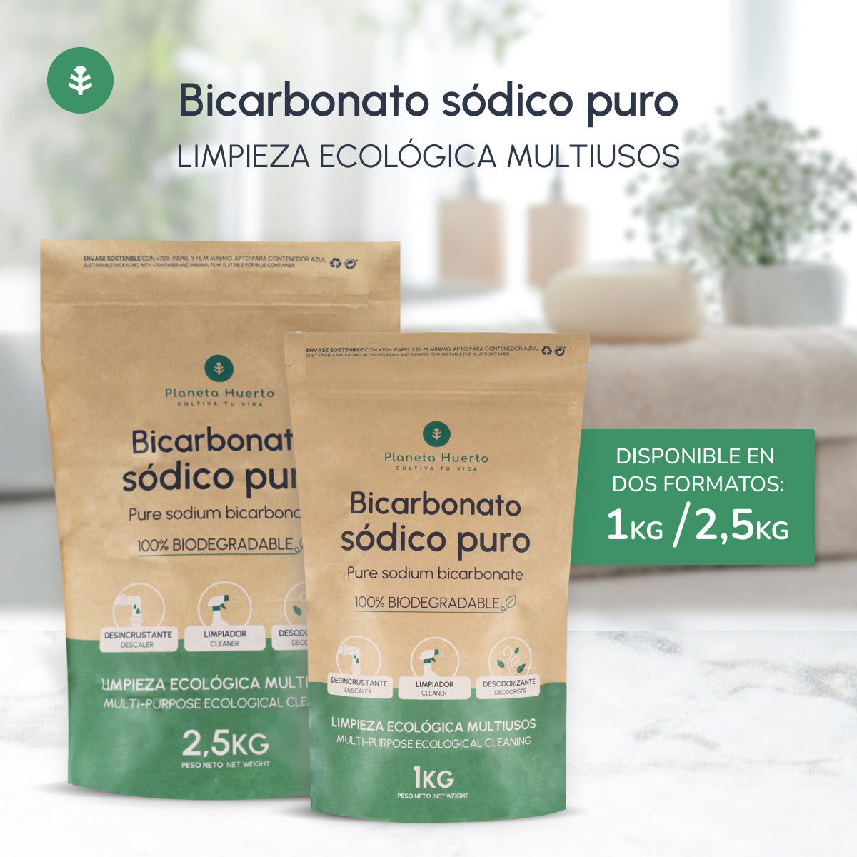 Pack 3xBicarbonate of soda Planeta Huerto 1 Kg