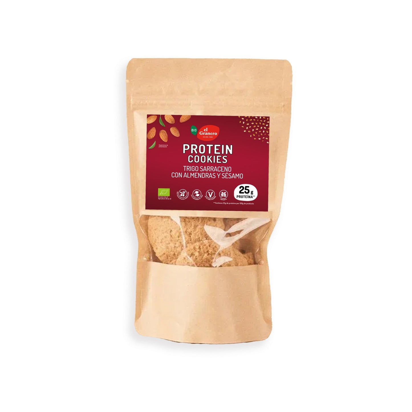 Biscuits protéinés au sarrasin, aux amandes et au sésame BIO, 130 g