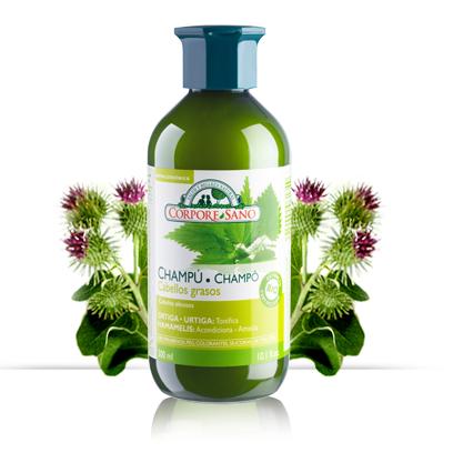 Shampoo voor vet haar met brandnetel, toverhazelaar en limoen Corpore Sano 300 ml