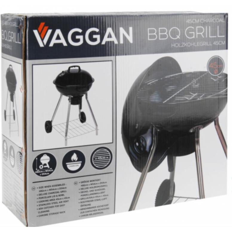 Barbecue op wielen zwart 47 cm