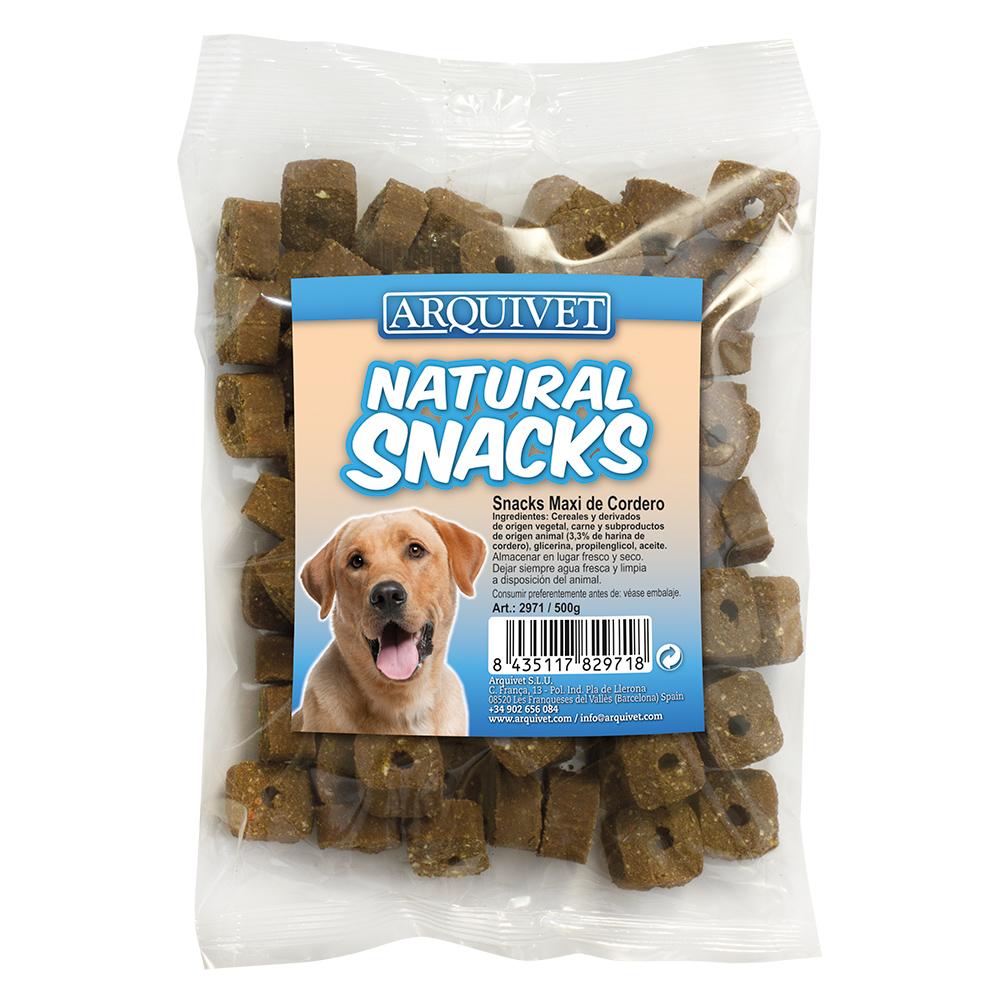 Snack naturale per cani di taglia grande al gusto di agnello Arquivet 500 g