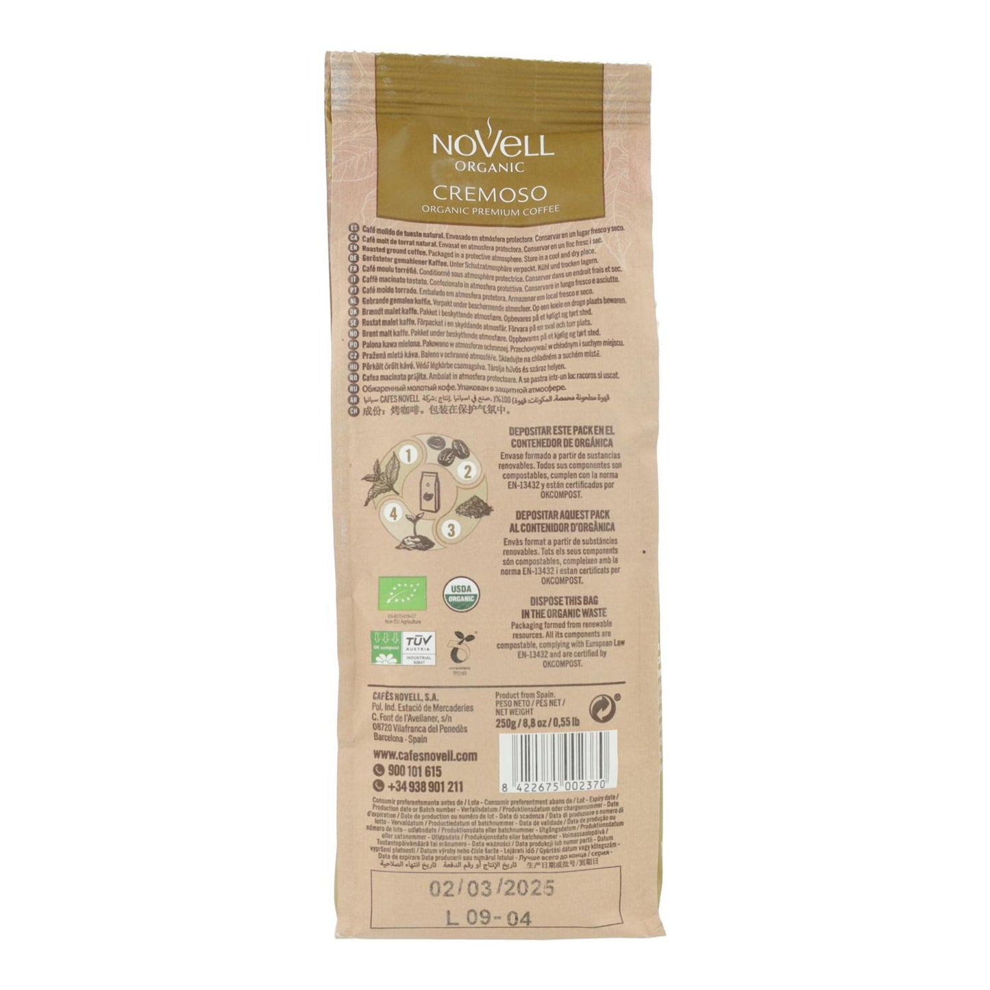 Kawa mielona ekologiczna Cremoso 250 g