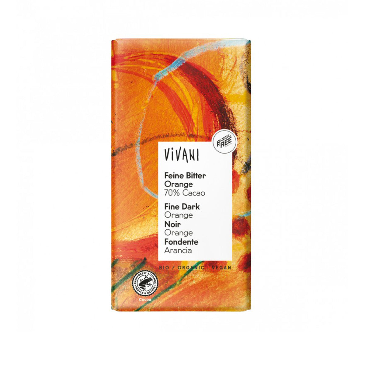 Cioccolato fondente 70% con arancia BIO 80 g