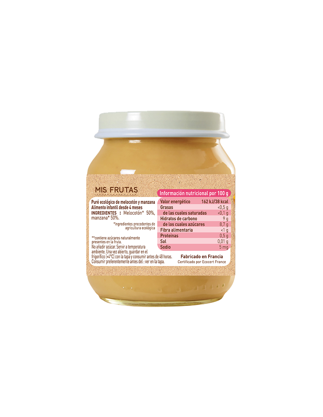 Potje perzik en appel Babybio 130 g