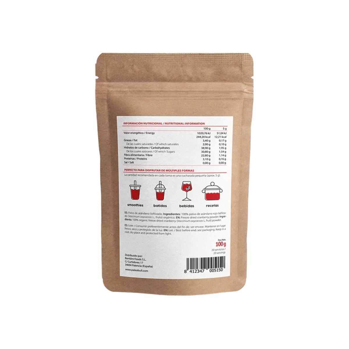 Cranberry-Pulver Paleobull 100 g