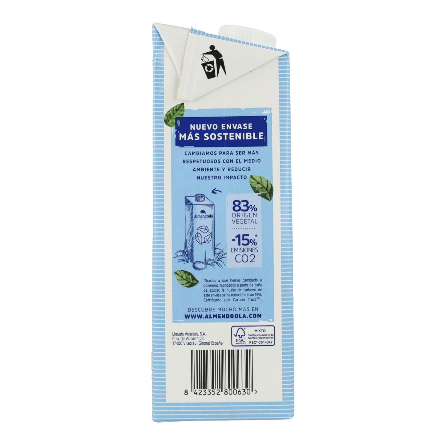 Zuckerfreies Mandelgetränk Barista Almendrola 1 l