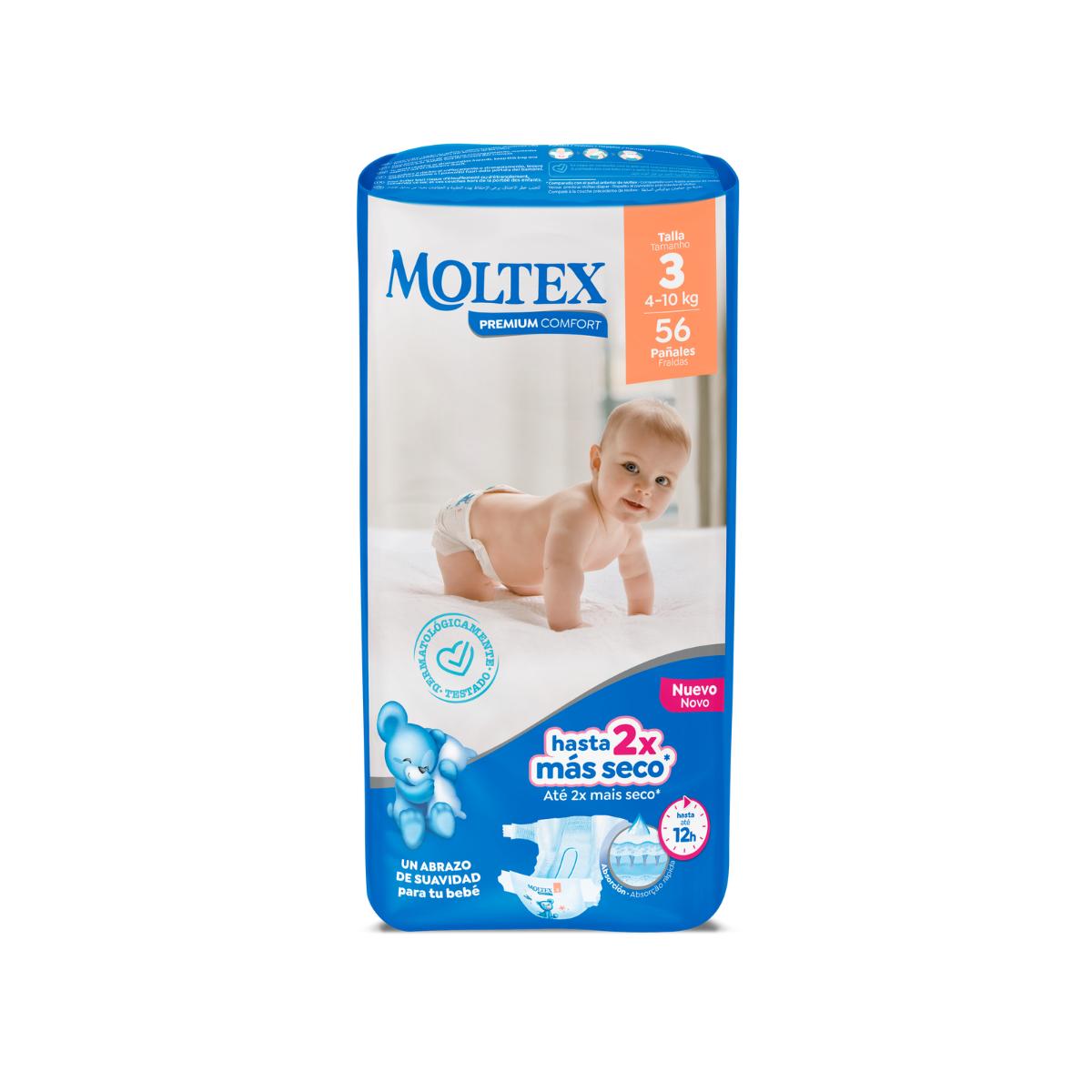 Moltex Premium Comfort T3-blöjor (4–10 kg) 56 st
