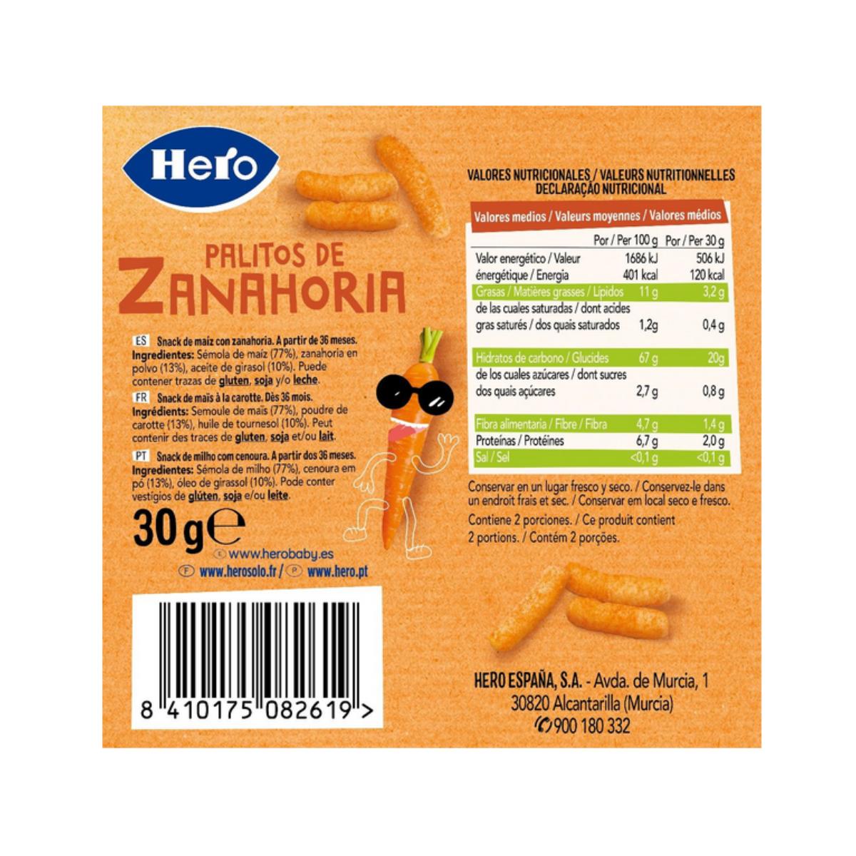 Zestaw 7x paluszki marchewkowe 30 g-Hero Kids