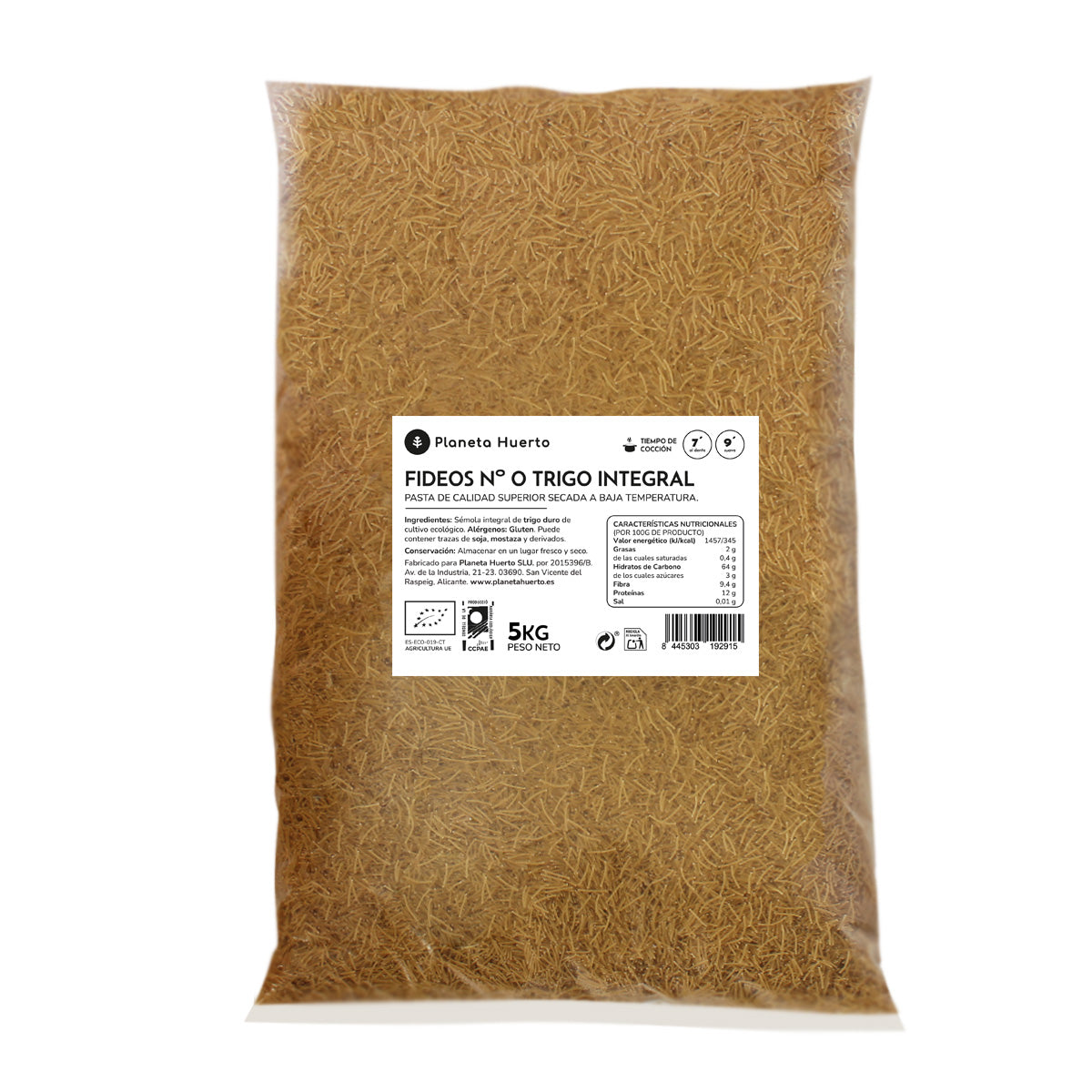 Volkoren noedels nr. 0 ECO Planeta Huerto 5 kg