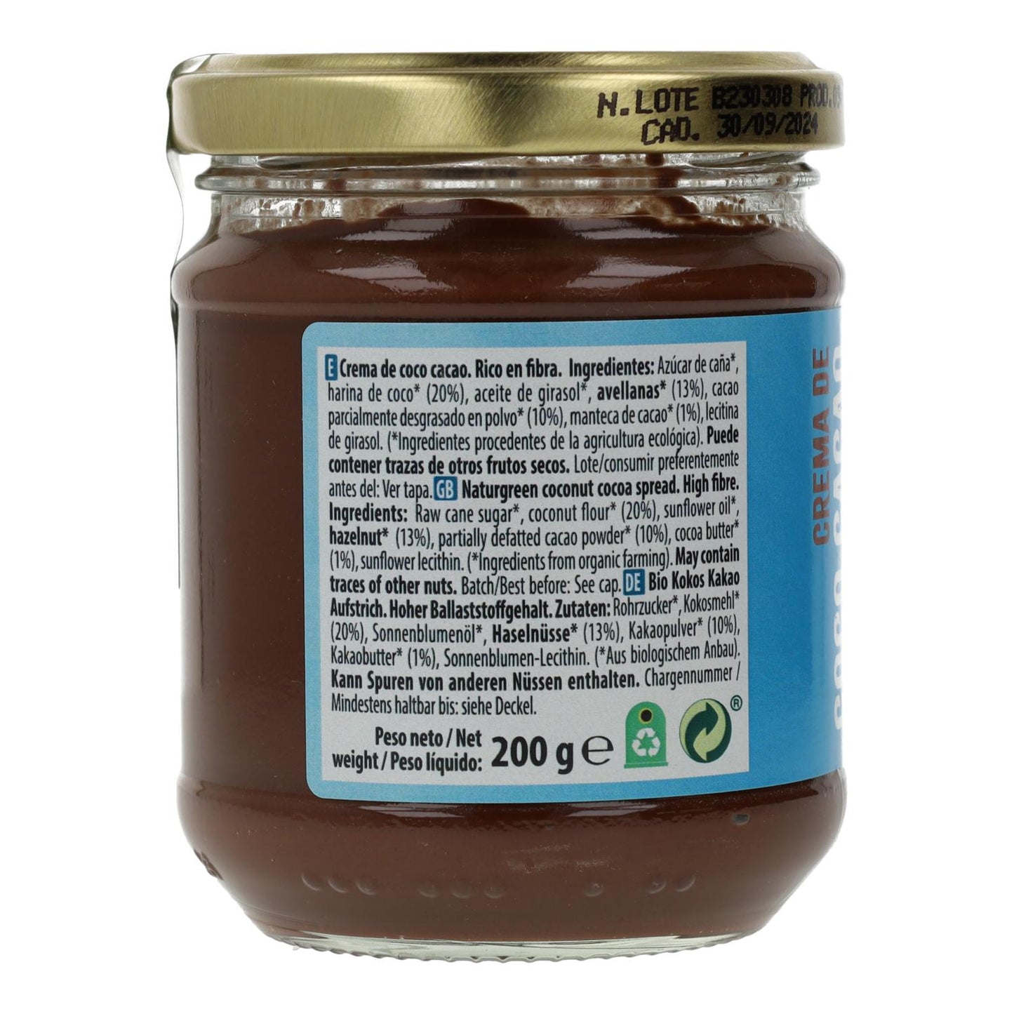 Naturgreen coconut and cocoa spread, 200 g