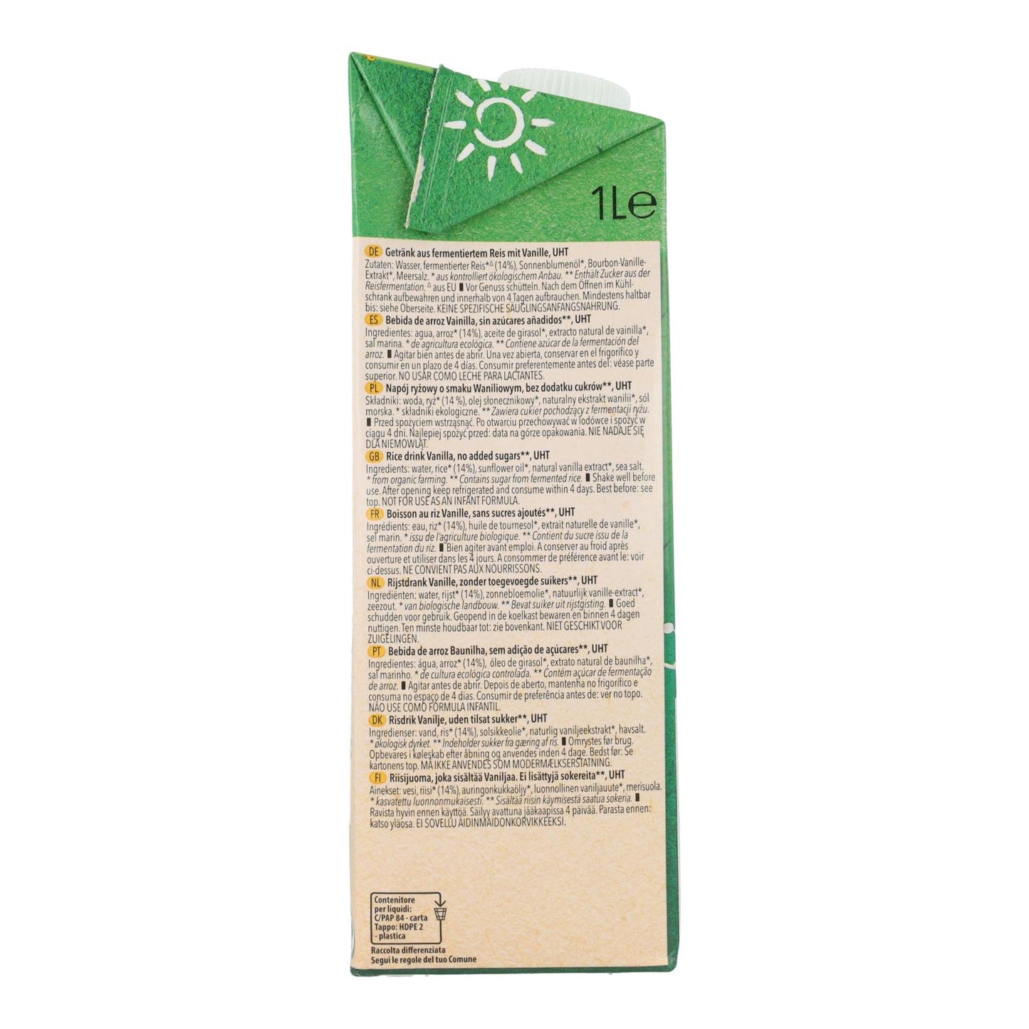 Boisson au riz et à la vanille bio Natumi 1 L