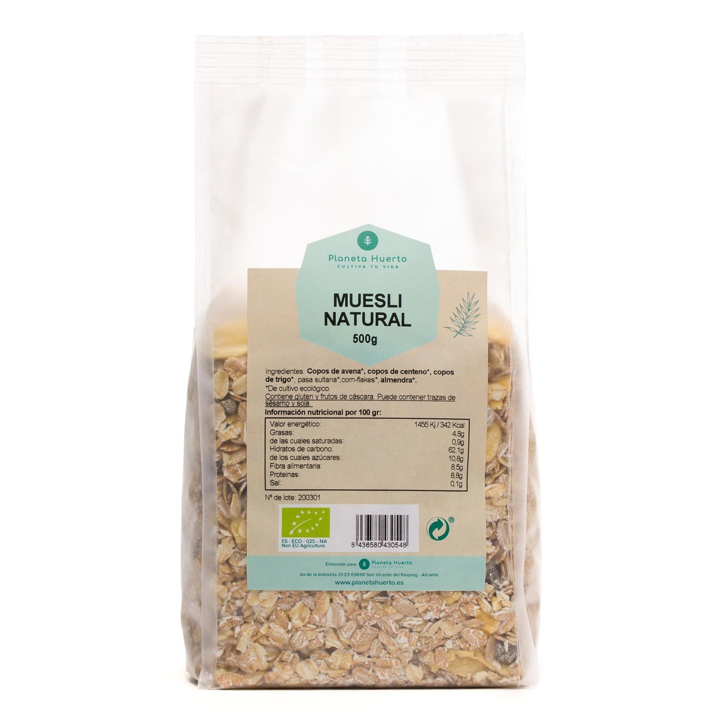 Naturmüsli mit Sultaninen ECO Planeta Huerto 500 g