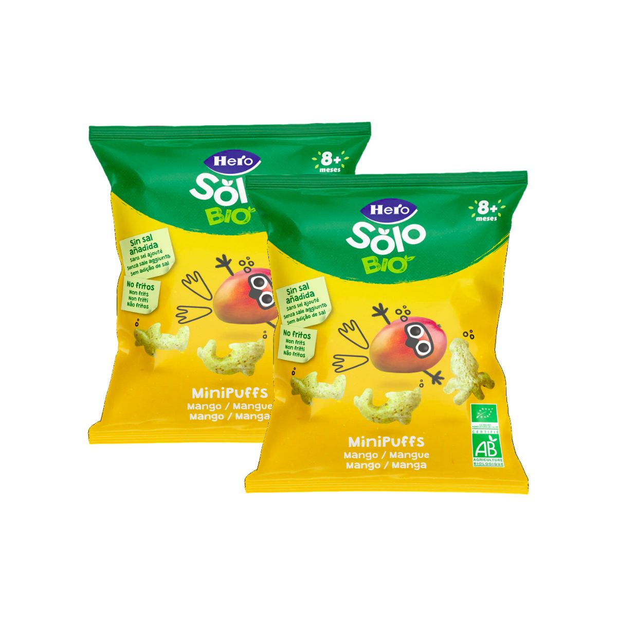 2er-Pack Bio-Mango-Snacks 18 g – Hero Solo
