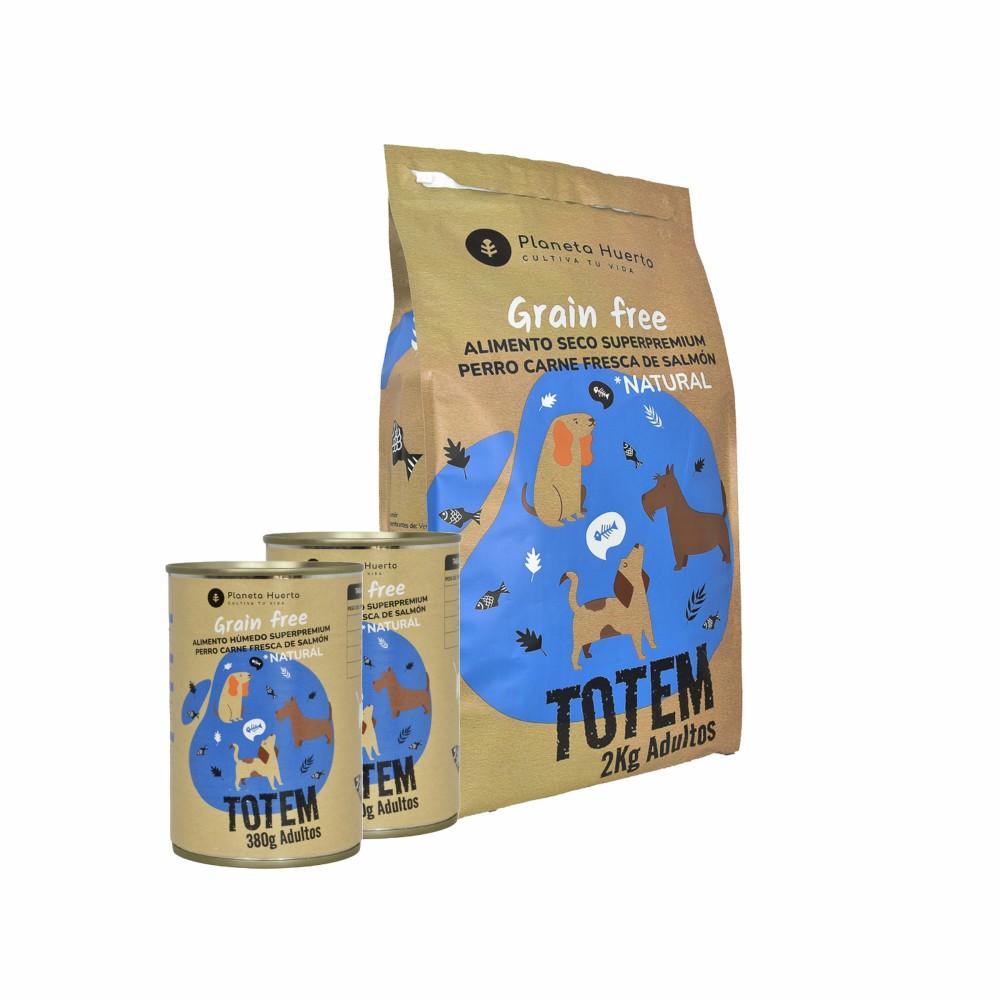 Superpremium Salmon Planet Orchard Feed + Våt hundmat Förpackning (2 kg + 2 st.)