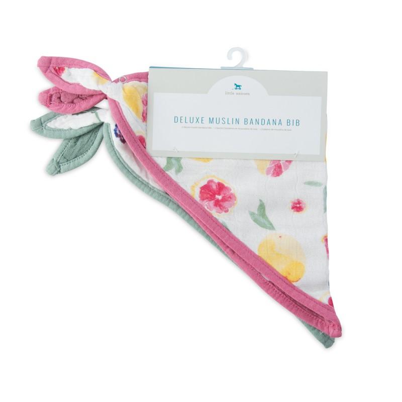 Bavoirs en bambou Sweet Tartar 2 unités rose et bleu Little Unicorn