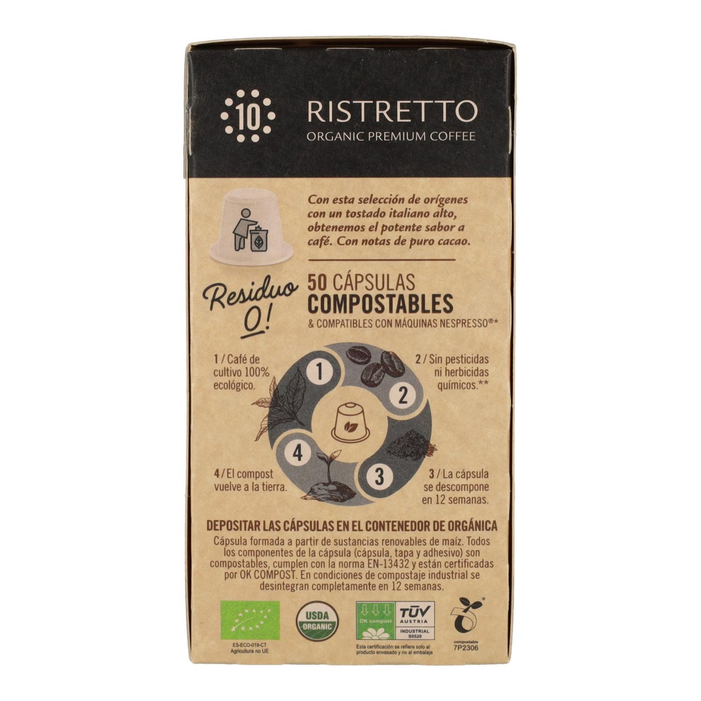 Capsule compostabili Ristretto Nespresso 50 capsule