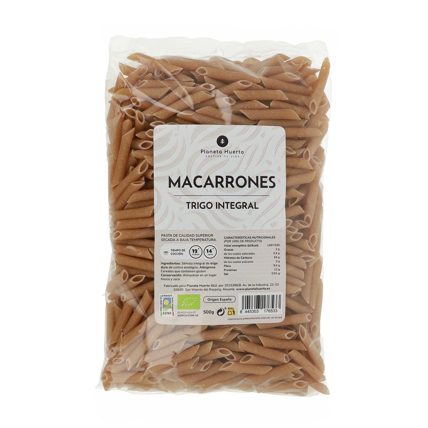 Makaron pełnoziarnisty ECO Planeta Huerto 500gr