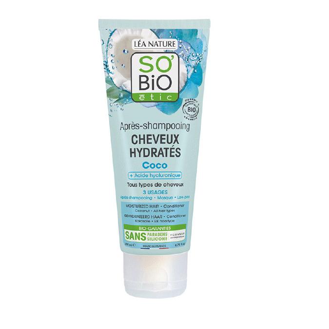 Hydraterende conditioner kokos & hyaluronzuur So'Bio étic 200 ml