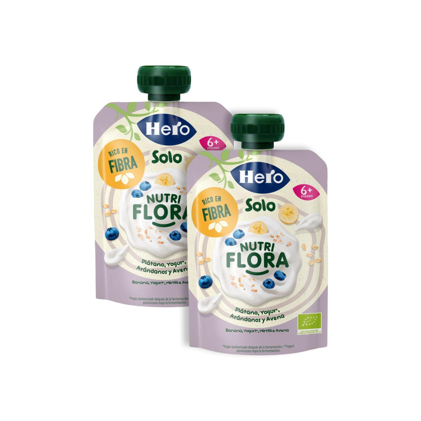 Promocyjny zestaw 2x saszetki Nutri Flora o smaku bananowym, jagodowym, jogurtowym i owsianym 100 g Hero Solo