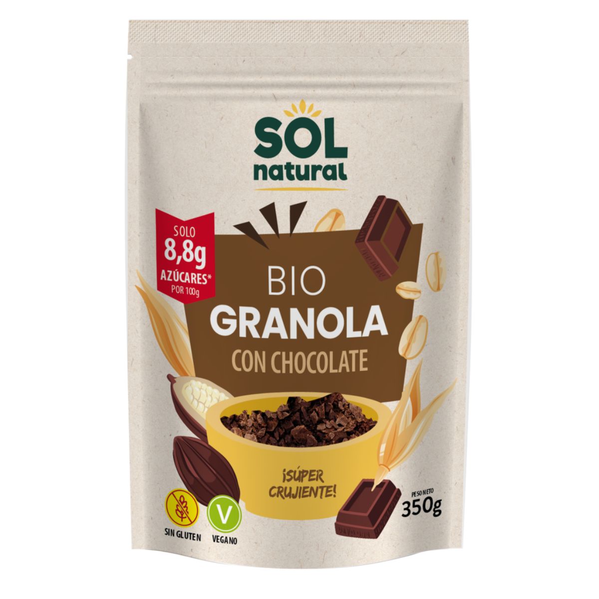 Glutenfri havregranola med choklad Bio Sol Natural 350 g