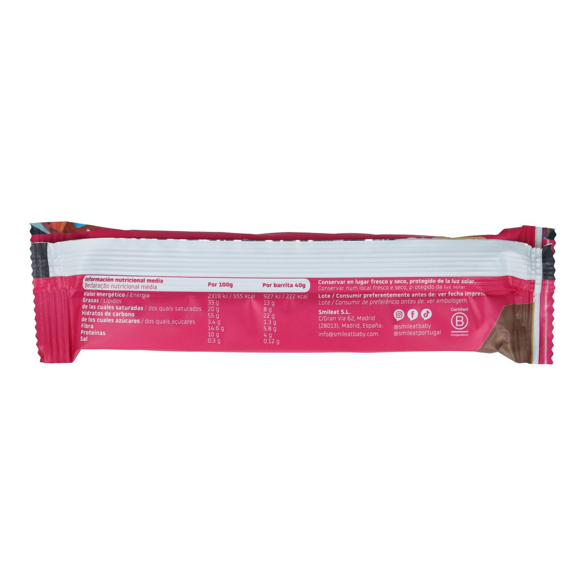 Wafeltje met chocoladelaagje ECO Smileat 40 g