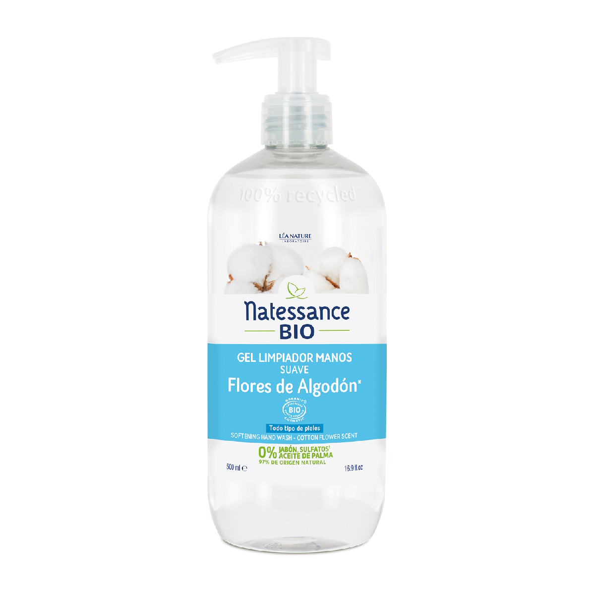 Jabón de manos Flor de Algodón Natessance 500 ml
