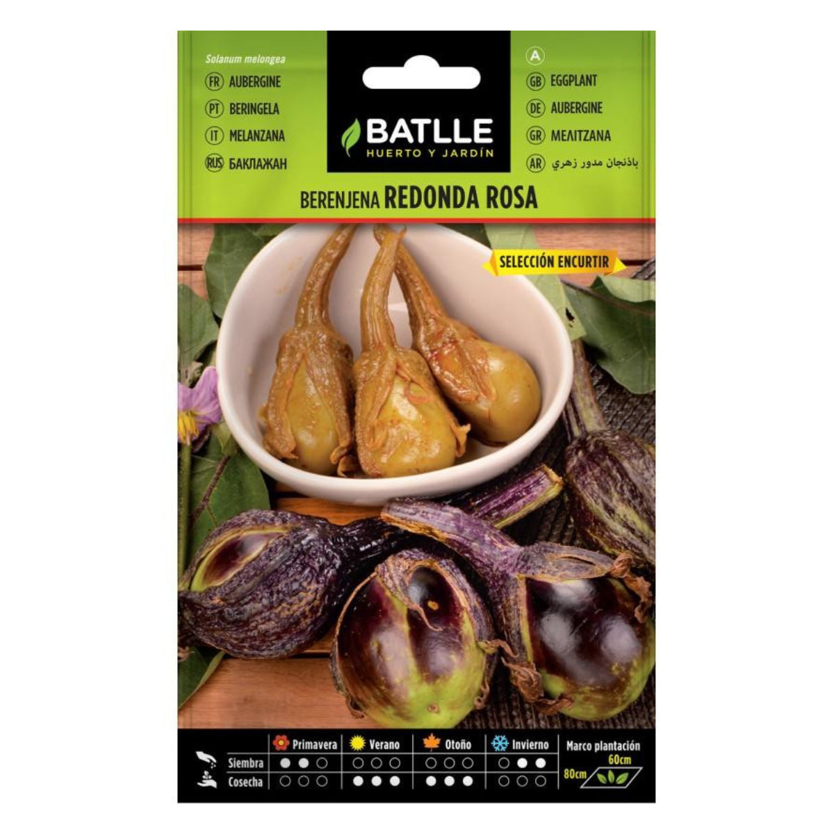 Zaden van ronde roze aubergine Batlle