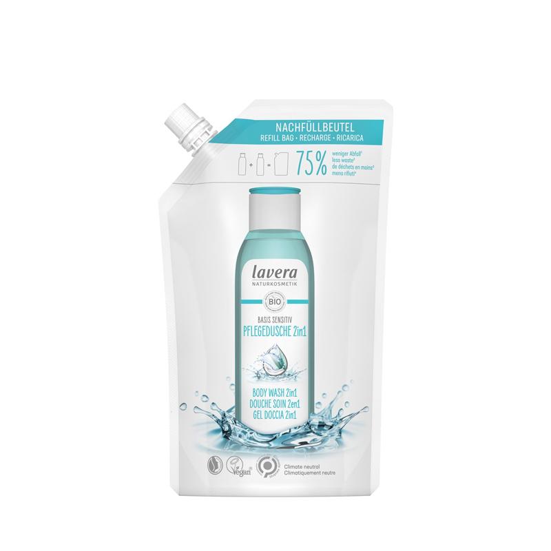 Nachfüllpackung Duschgel & Shampoo 2 in 1 Basis Sensitiv, Lavera 500 ml