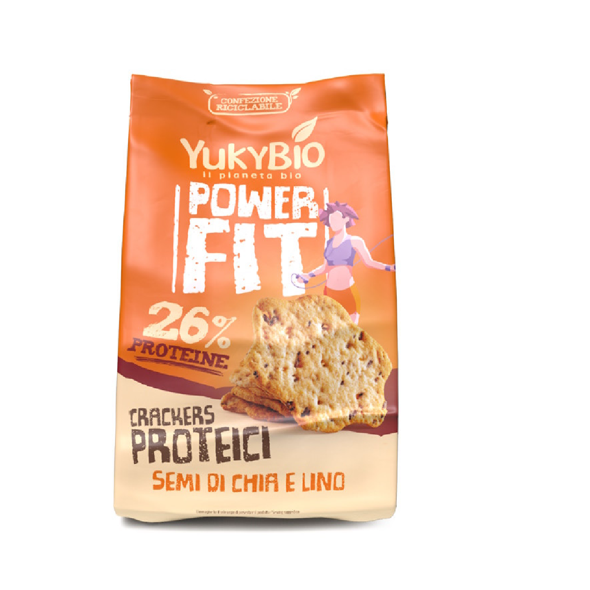 Yukybio Protein Crackers with Chia and Flax Seeds 200g