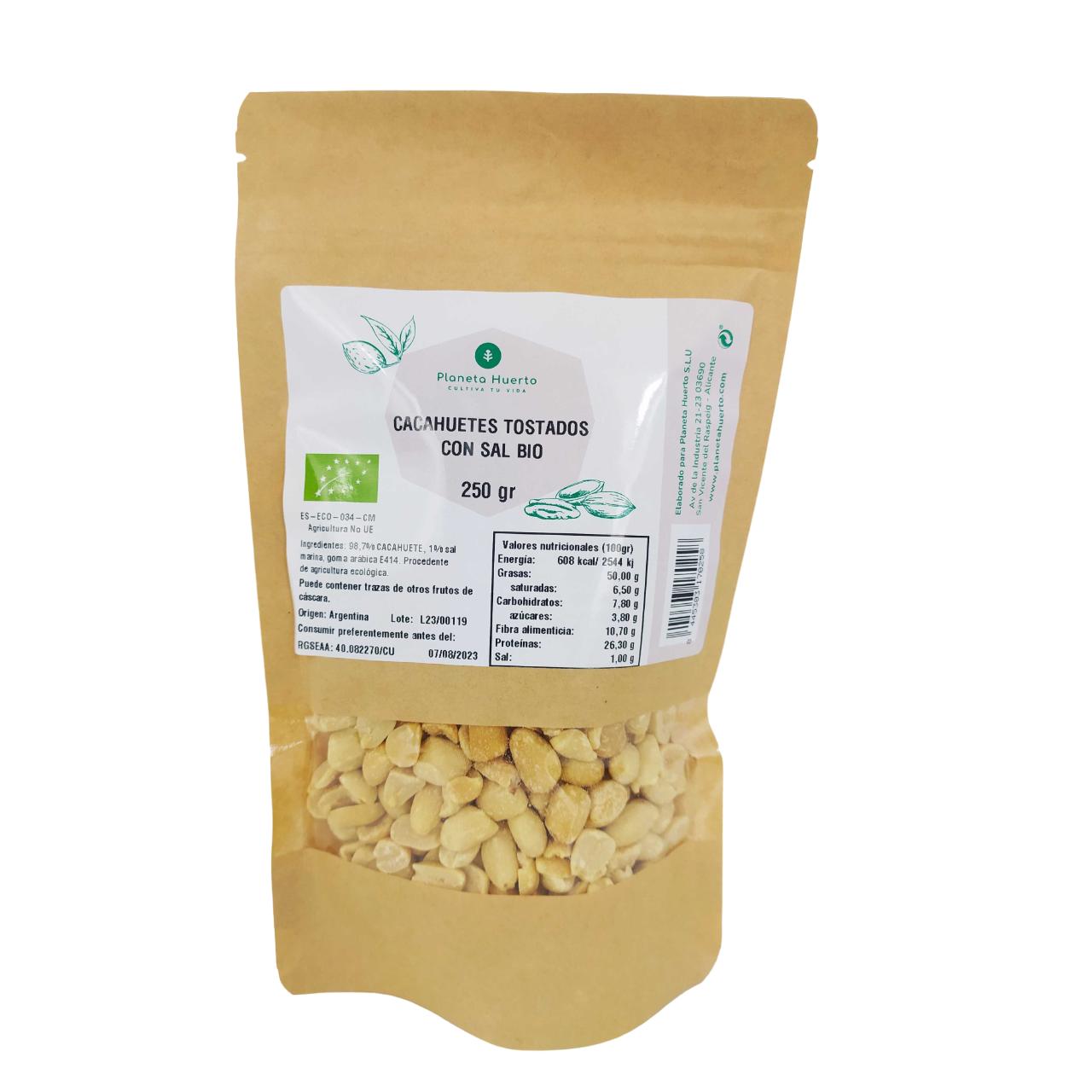 Roasted peanuts with salt ECO Planeta Huerto 250 g