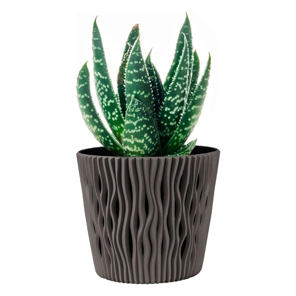 Pot Duna avec insert gris taupe D 19 x 17