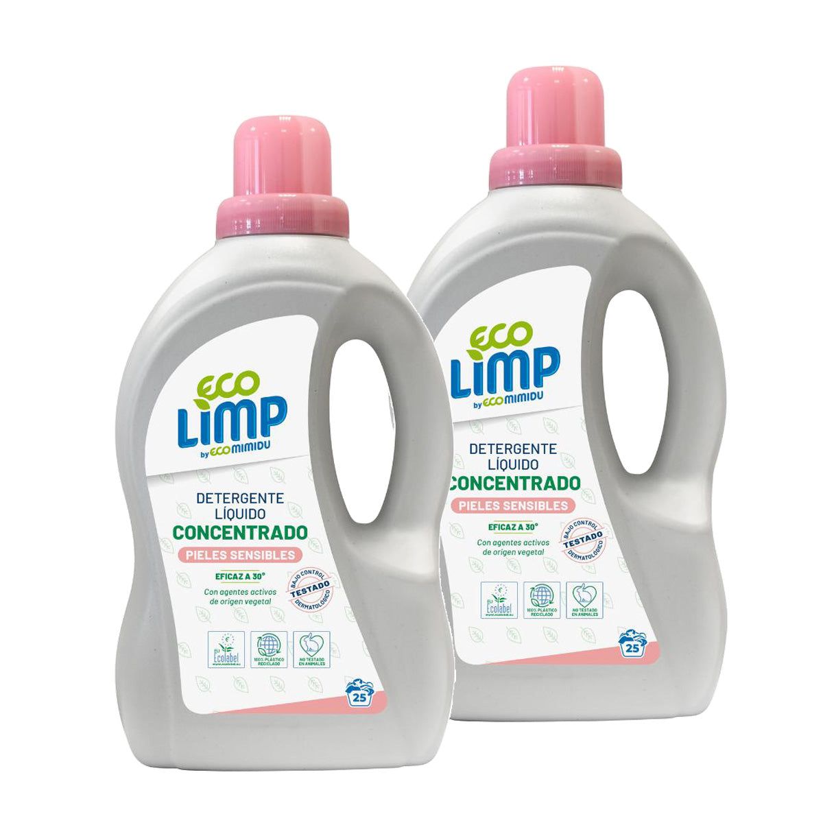 Confezione da 2 detersivi liquidi per pelli sensibili Mimidu ECO 25 dosi