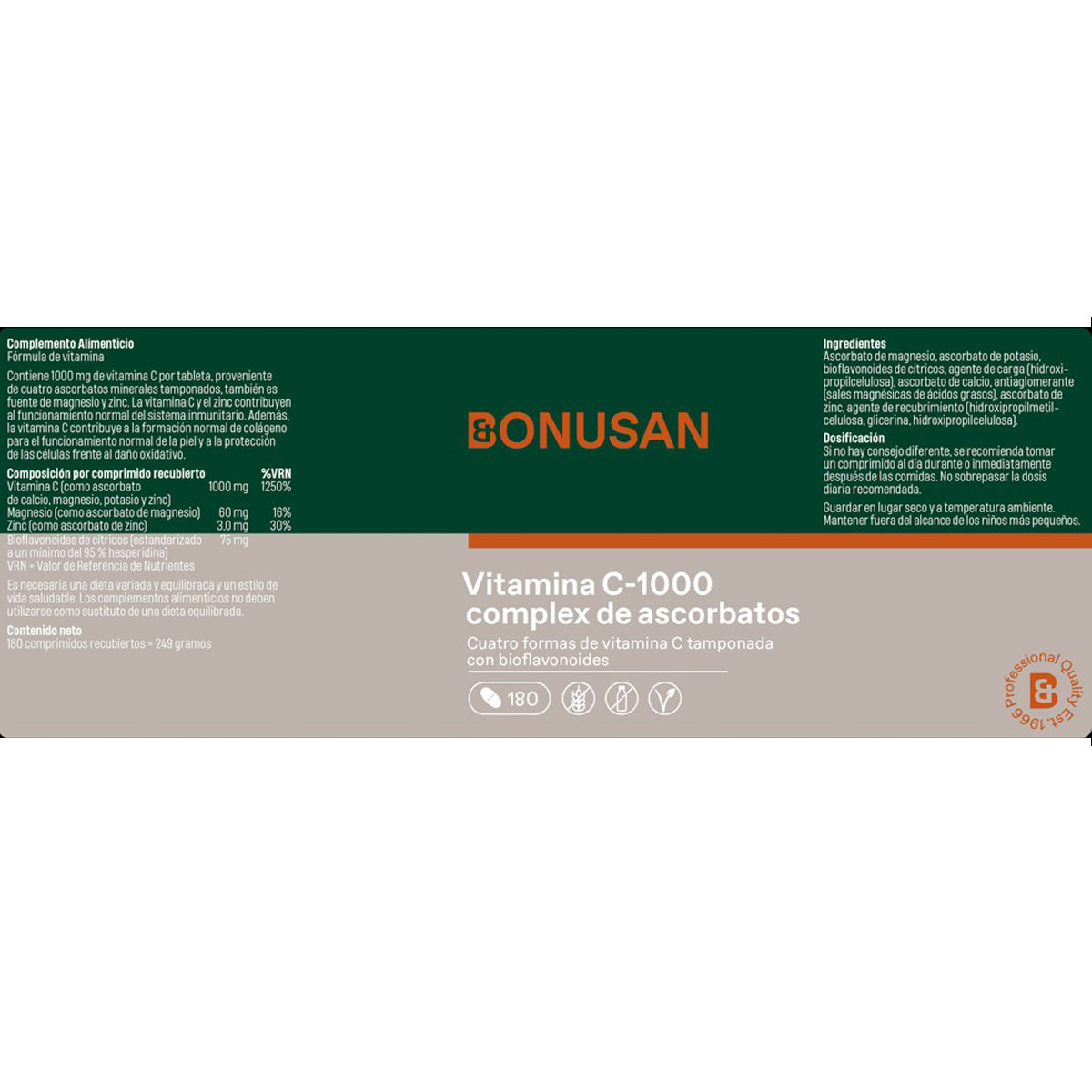 Vitamin C-1000-Komplex aus Ascorbaten Bonusan 180 Tabletten