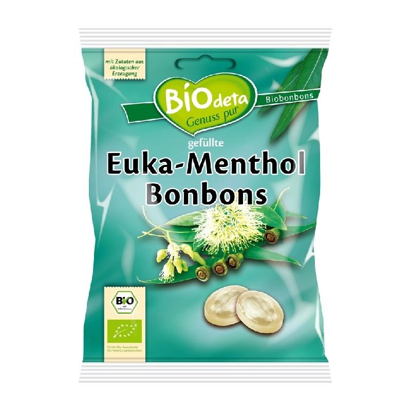 Gefüllte Bonbons mit Eukalyptus- und Minzgeschmack Biodeta 75 g