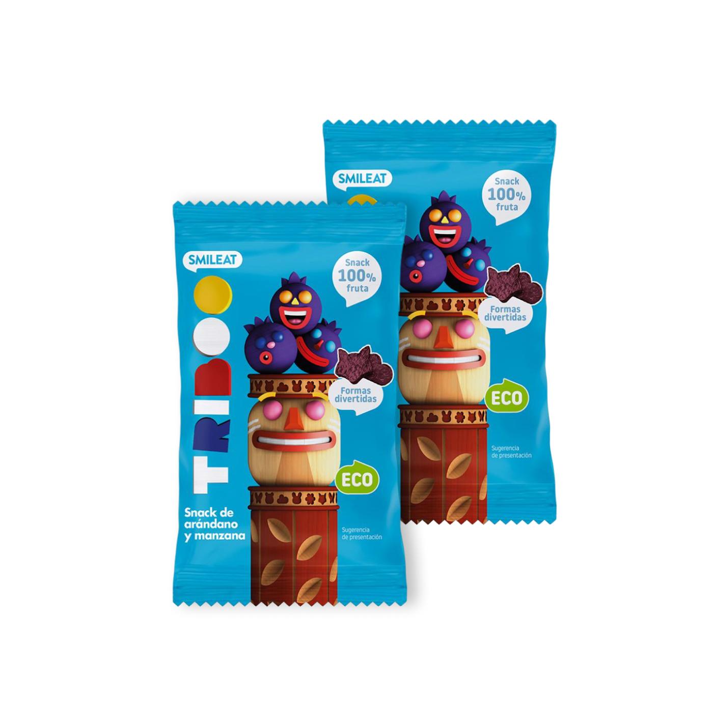 2-pack äpple- och blåbärssnacks ECO 25 g, Triboo