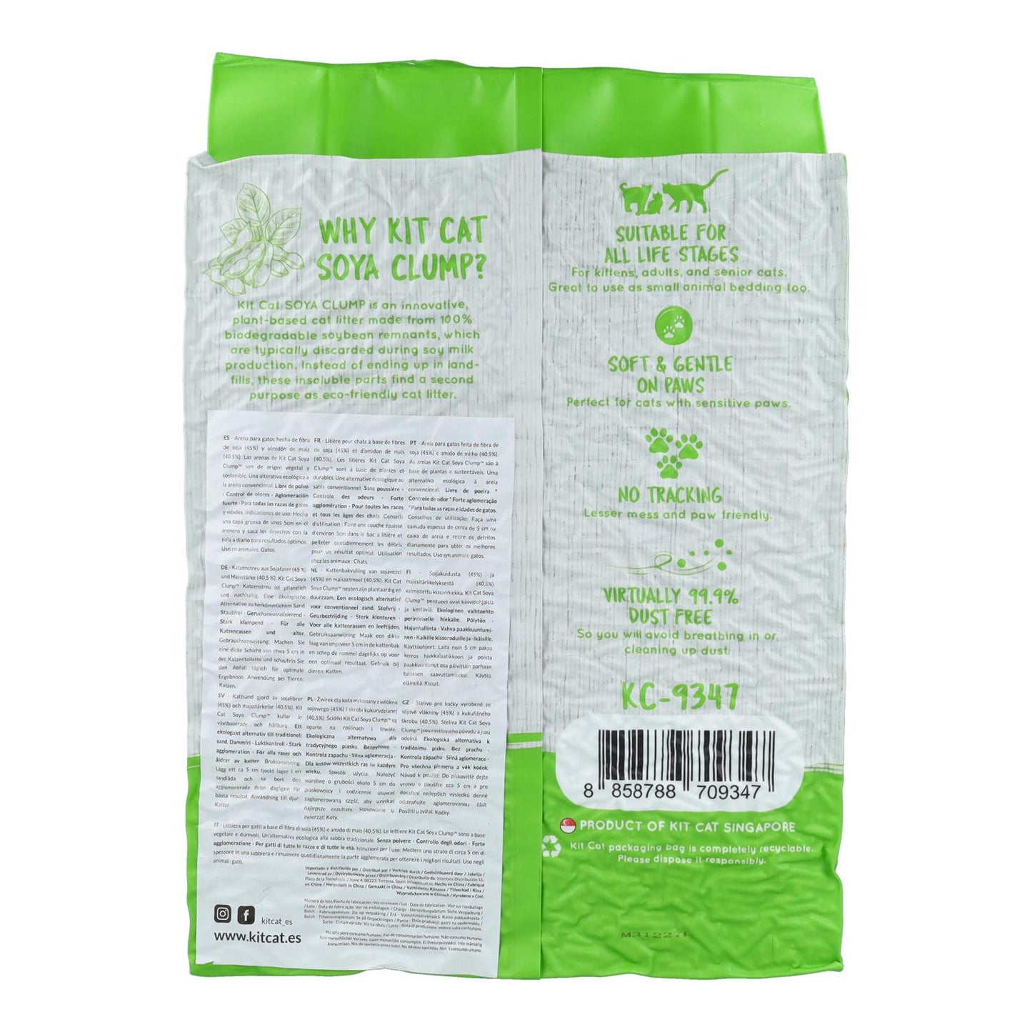 Kit Cat Eco SoyaClump Litter - Green Tea 7 L Cat litter