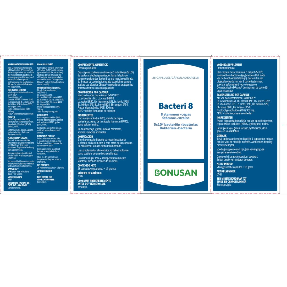 Bacteri 8 capsules Bonusan 28 maagsapresistente capsules
