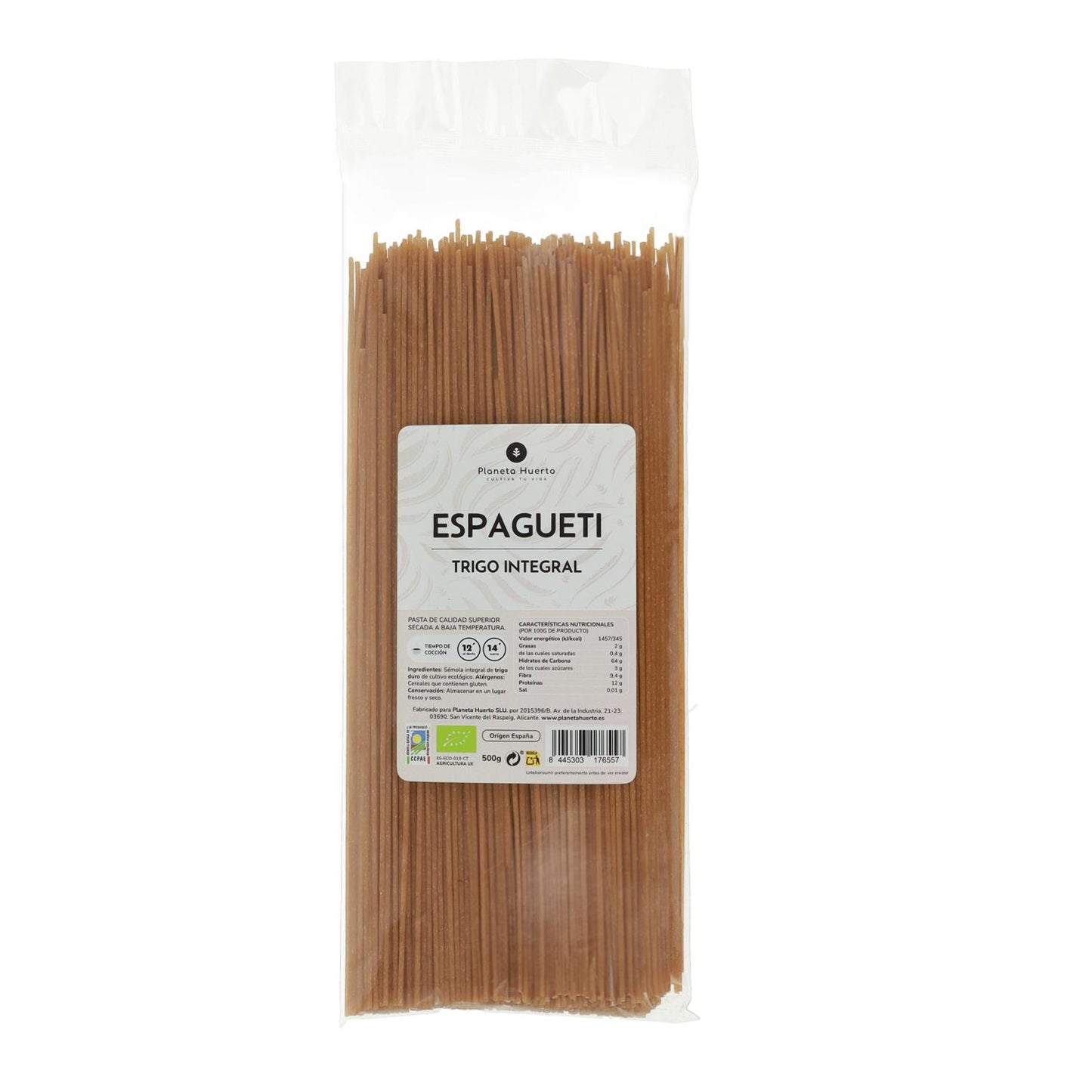 Spaghetti av fullkornsvete ECO Planeta Huerto 500gr