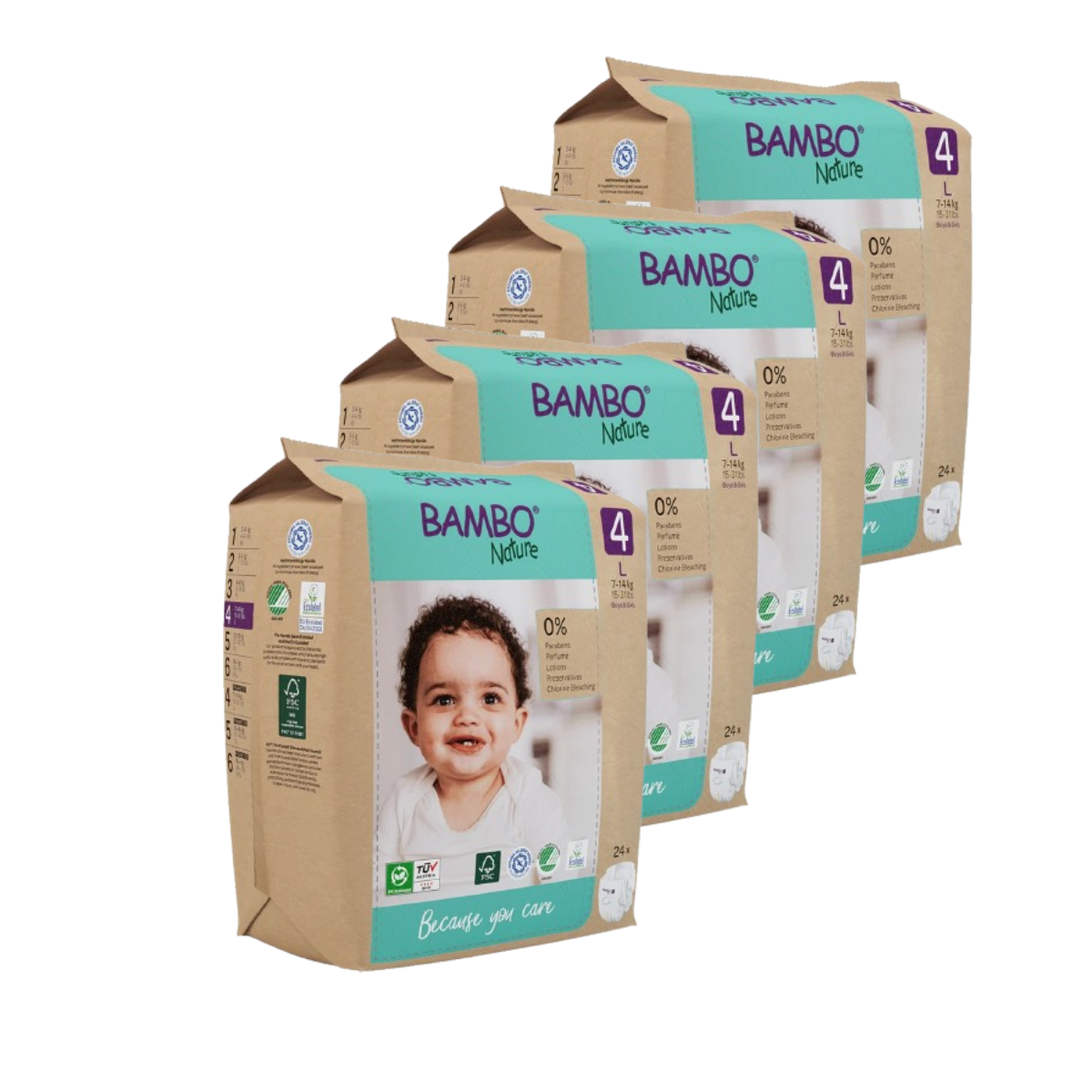 Voordelige verpakking Bambo Nature luiers T4 (7-14 kg) 96 stuks