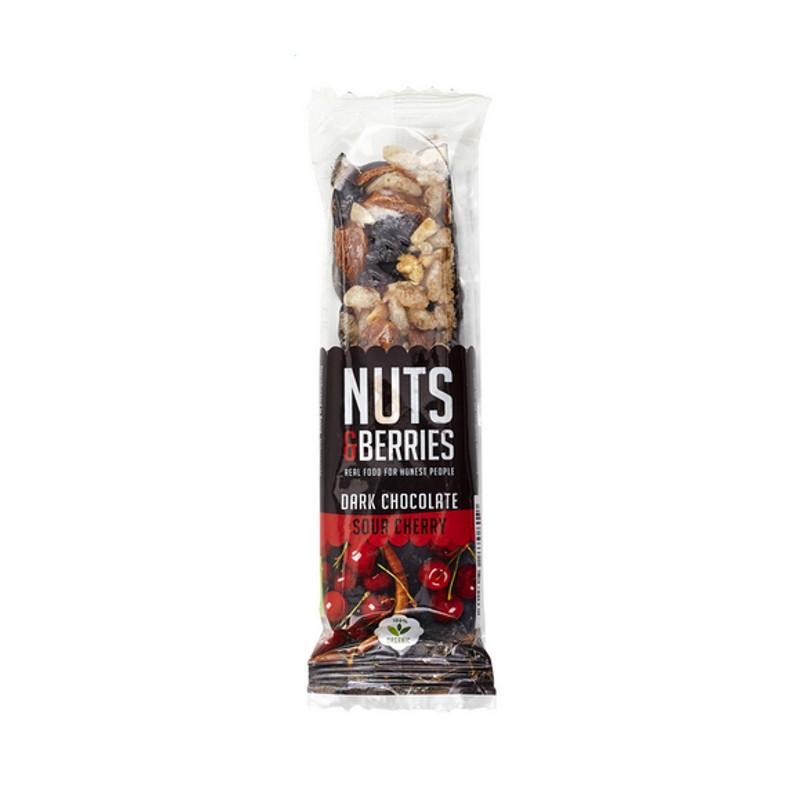 Schokoladenriegel mit Zartbitterschokolade und Kirsche NUTS&BERRIES 40 g