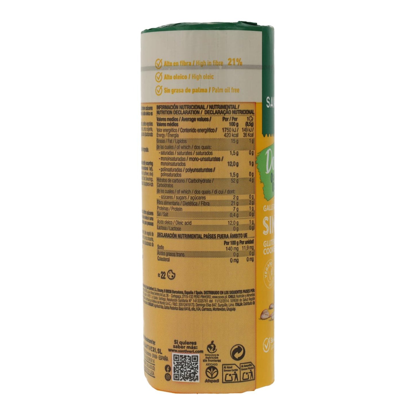 Galletas Sin Gluten Doble Zero Santiveri 190 g